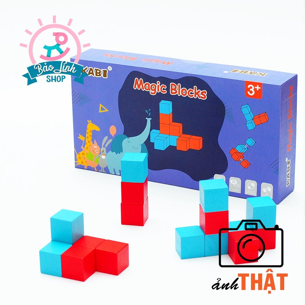 Xếp hình cube màu theo thẻ - Phát triển tư duy - Làm quen với hình học không gian cho bé 3-5 tuổi - Hàng CHÍNH HÃNG