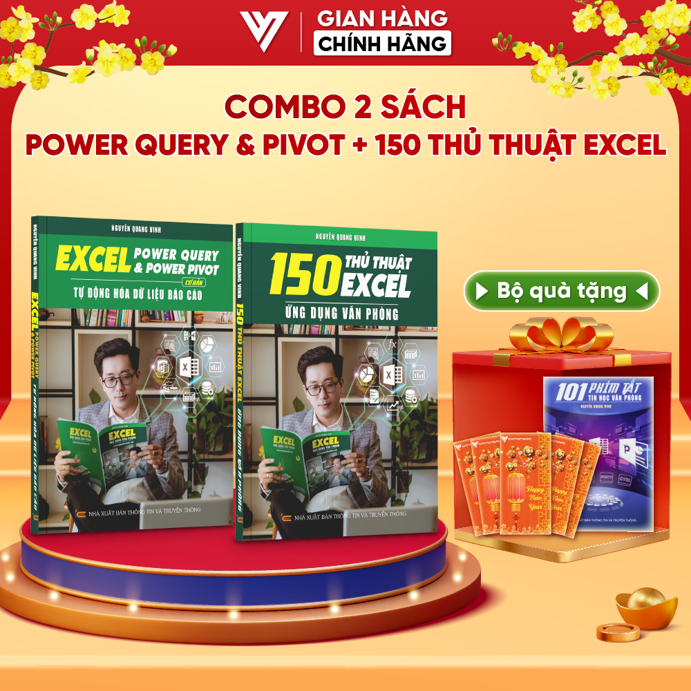 Combo 2 Sách Power Query &Amp; Power Pivot Và 150 Thủ Thuật Excel Ứng Dụng Văn Phòng Kèm Video Khóa Học