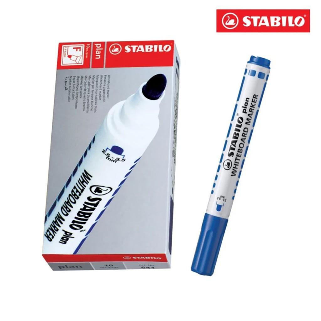 Hộp 10 Bút viết bảng đầu tròn STABILO Plan WHITEBOARD MARKER (WM641/10