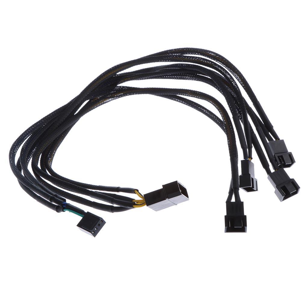 Computer PC 4-Pin Fan Power Cable Y 5 Way Splitter Lead Connector Adapter