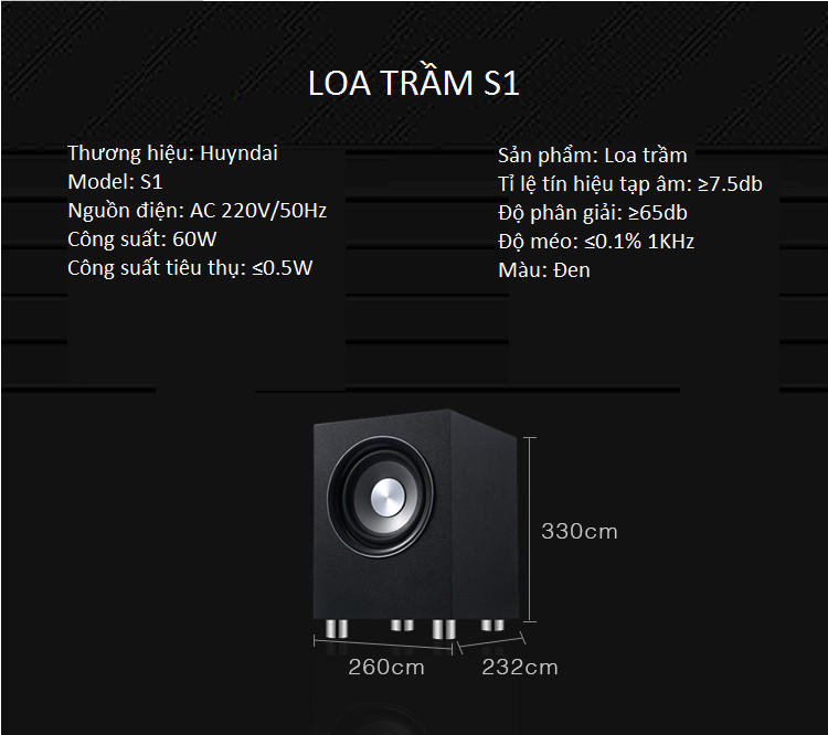 Loa Sub Hơi Siêu Trầm S1 Cao Cấp