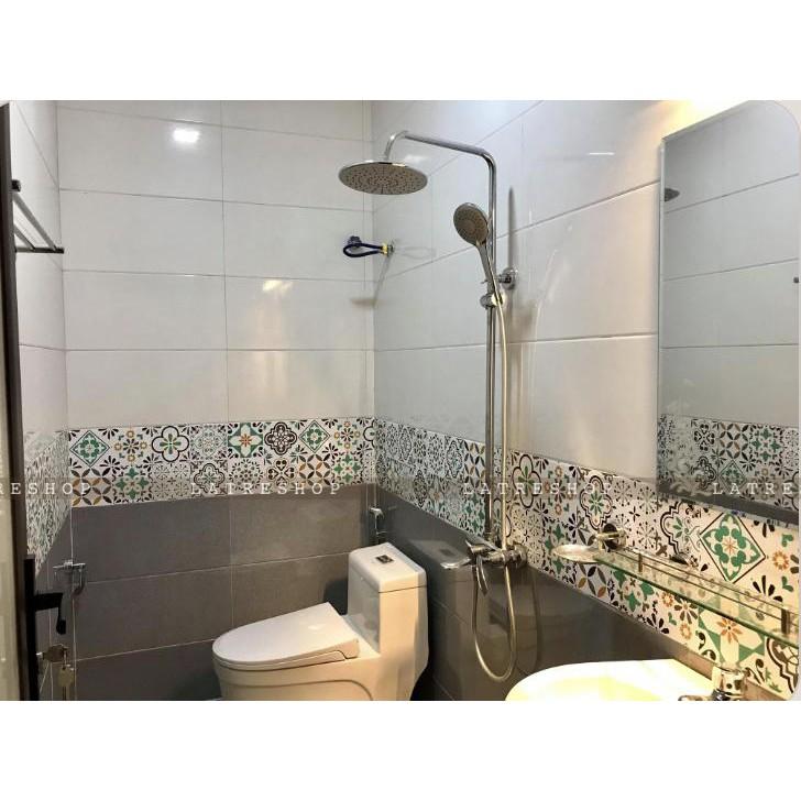 Decal dán kính bếp tường dán nhà tắm decor chịu nhiệt dễ lau chùi đề can loại 1 - Mint Khổ 45x60cm 0030
