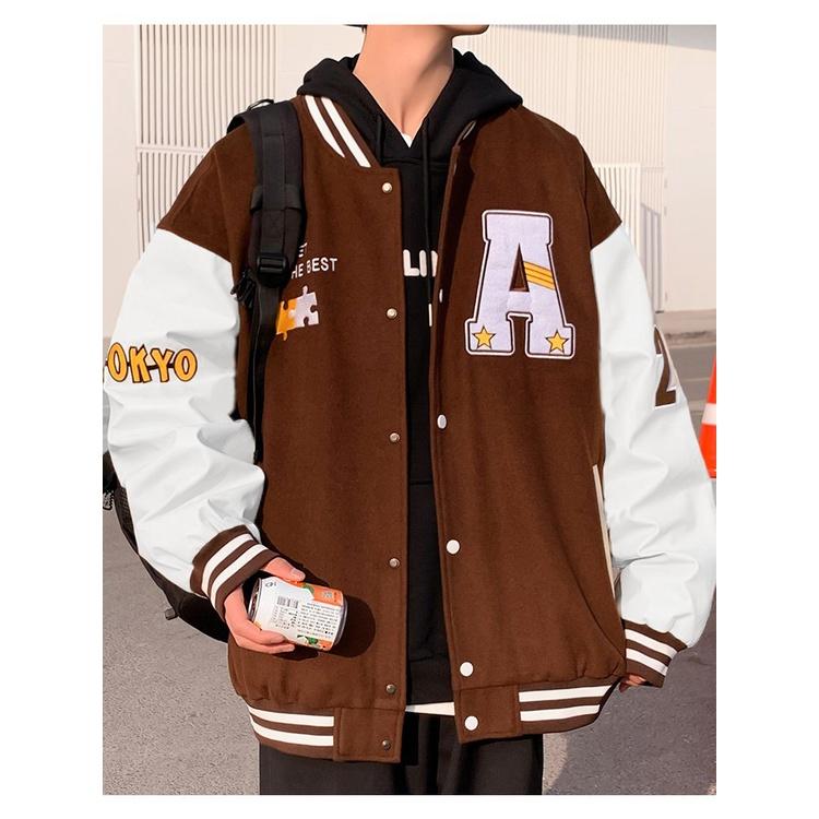 (Local Brand Hot) Áo Thêu Varsity Jacket - Áo Khoác Bomber Thêu Cardigan 3 Màu BOIN LUCKY chữ A thêu cả áo Siêu đẹp Ocea