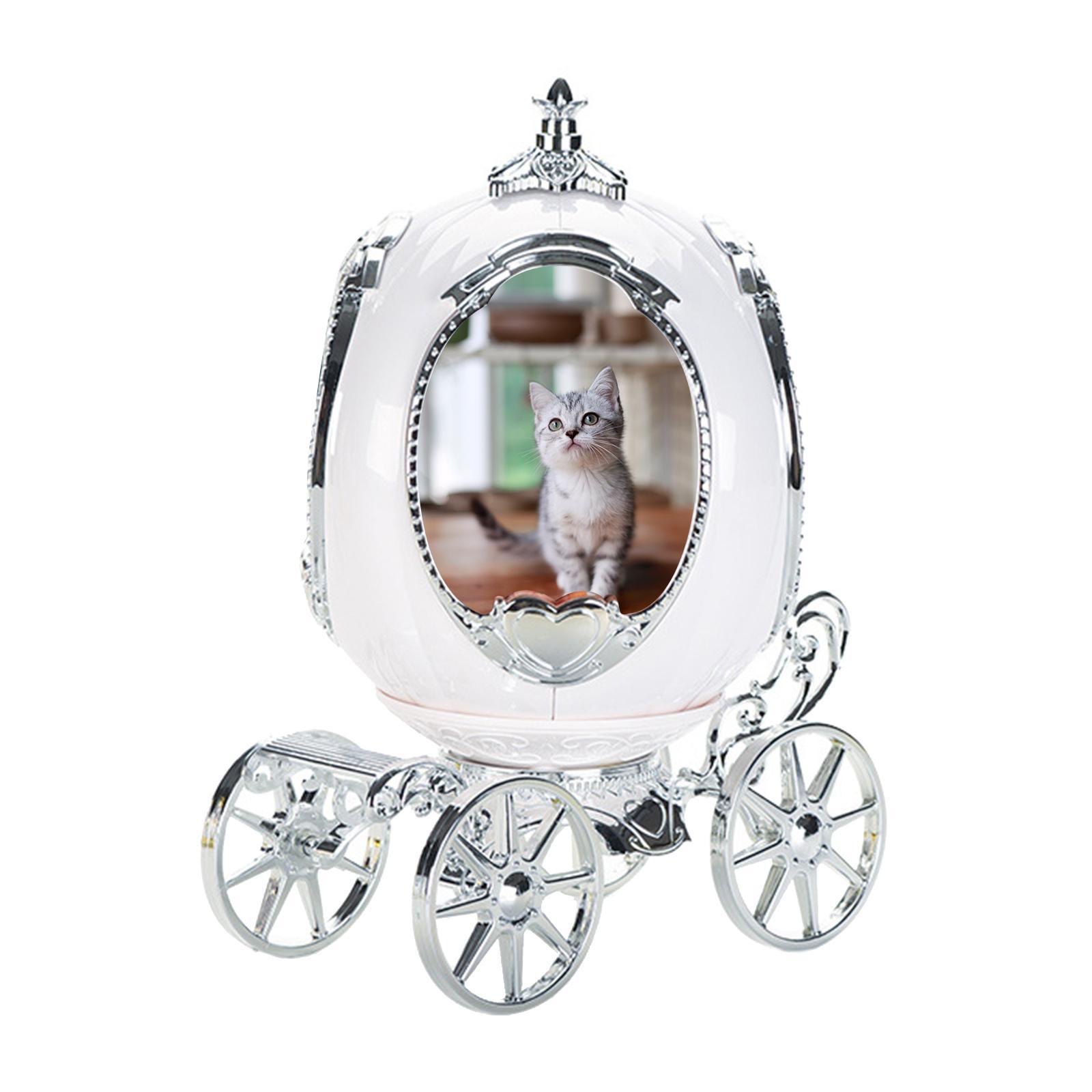 Photo Frame Music Box Rotating Picture Display for Bedroom Desktop