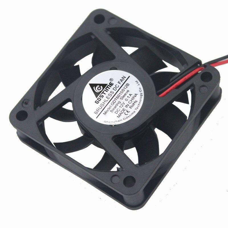 Gdstime 1 Pcs 12V 6cm 60x60x15mm Computer Case Brushless DC Cooling Fan 60mm x 15mm Small Cooler Radiator 6015 0.1A