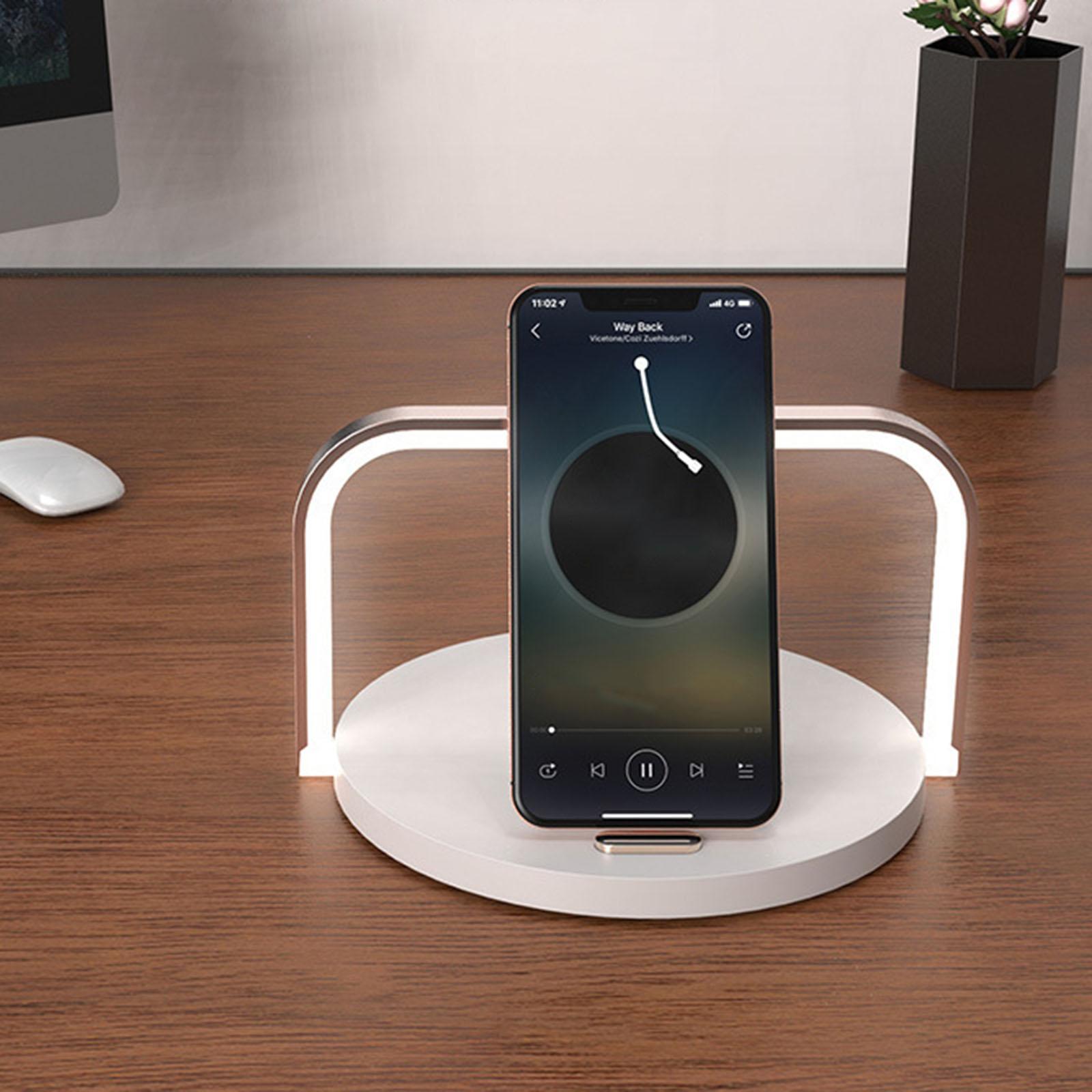 USB LED Desk Lamp with Fast Wireless Charger Bedside Light Bedroom Reading