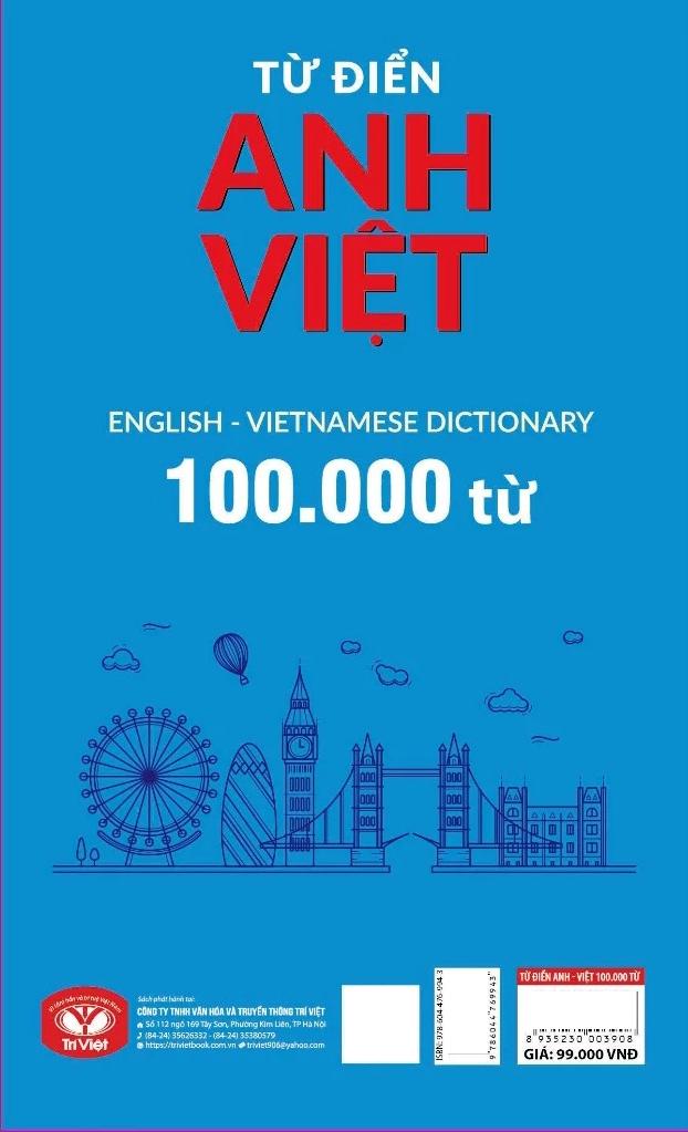 Sách - Từ Điển Anh-Việt - English-Vietnamese Dictionary - 100000 Từ