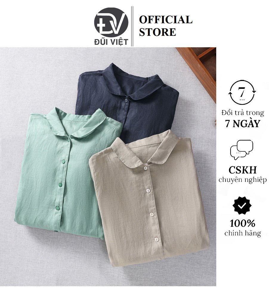 Đầm Linen Nữ Form Suông Cổ Sen, có dây buộc eo, thoáng mát Da216