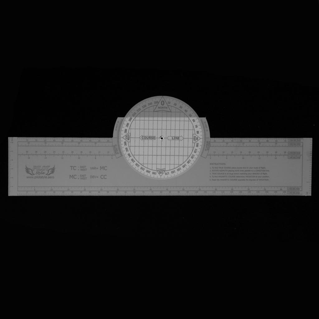 13.2''x 2.4'' Plastic Rotating Chart Plotter Ruler for Training Tools
