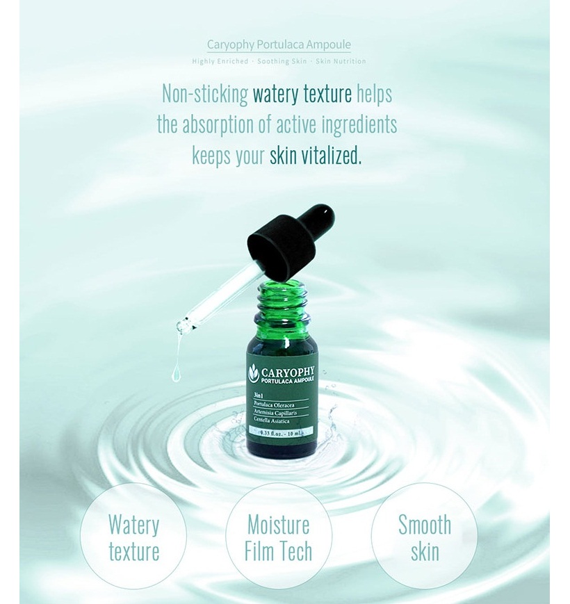 Serum Rau Má hỗ trợ giảm Mụn Caryophy Portulaca Ampoule 10ml
