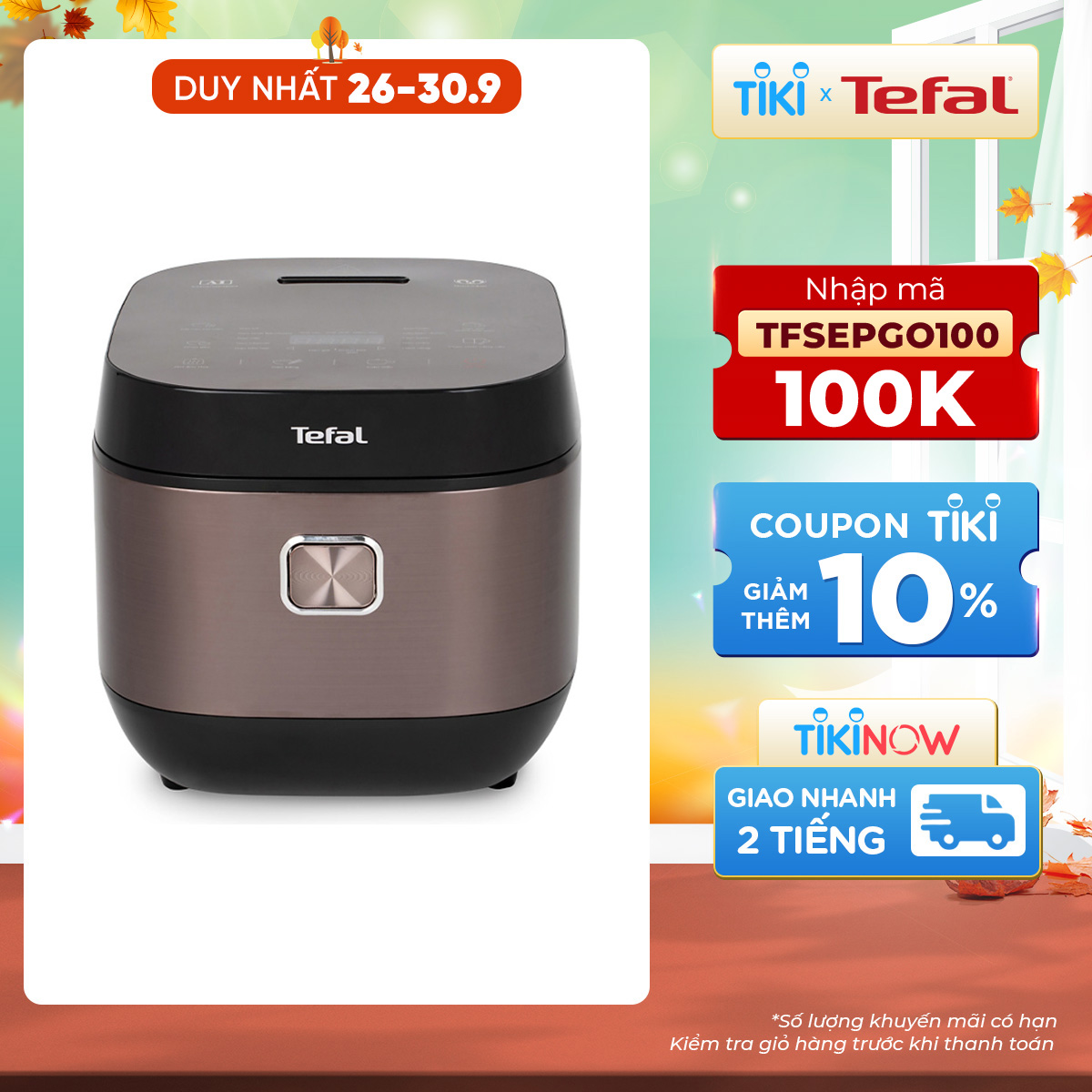 Nồi cơm điện tử Tefal 1.8L - Lòng nồi siêu dày 4mm RK776968 - Thương hiệu Pháp - Hàng chính hãng