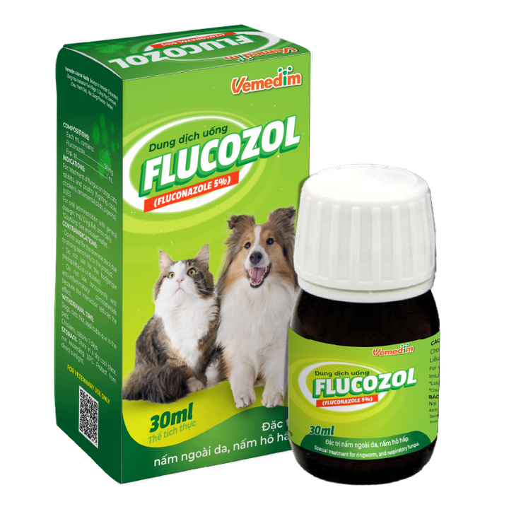 Flucozol - Xử lý nấm ngoài da, nấm hô hấp cho thú cưng , chai 30ml