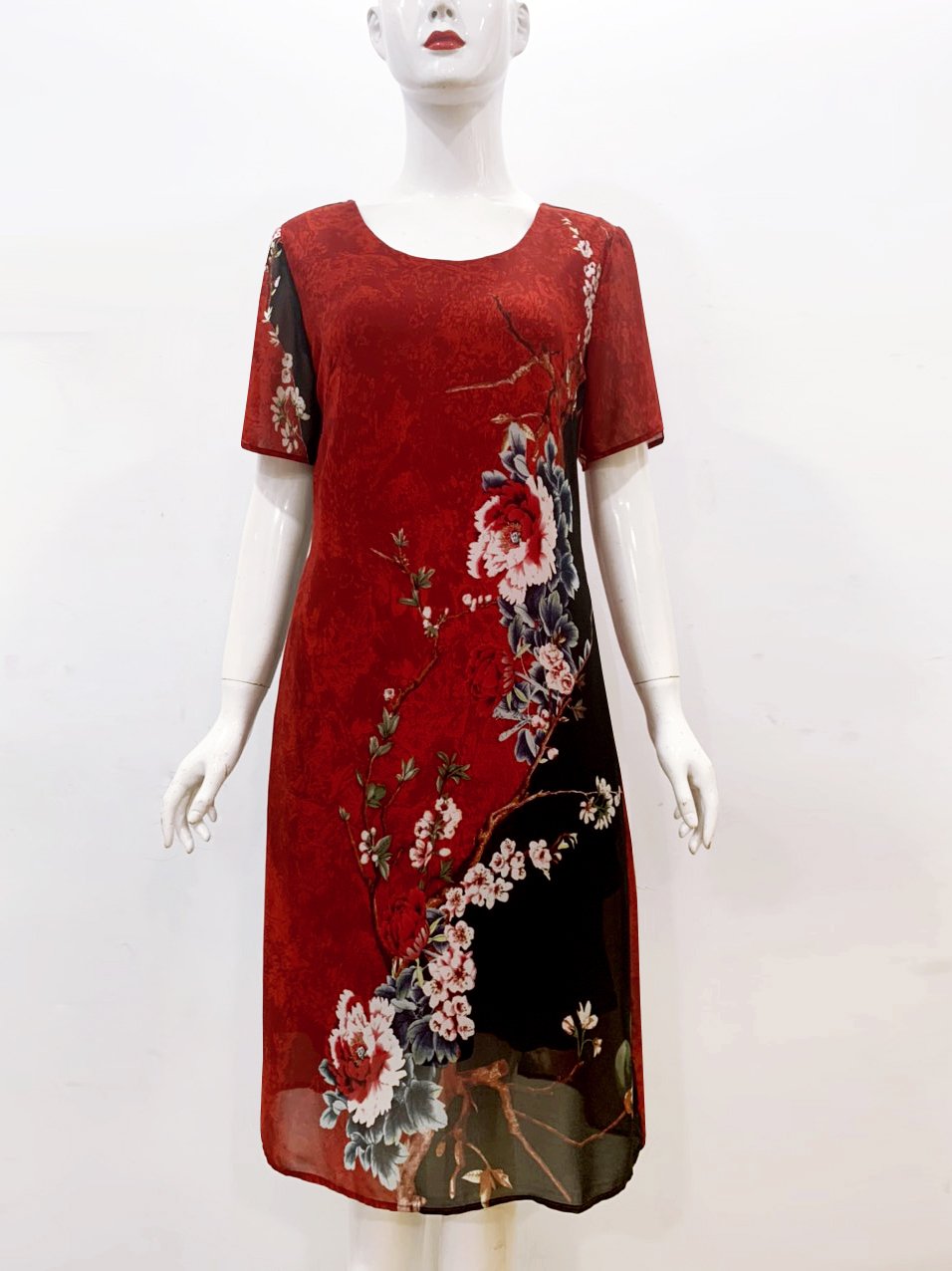 ĐẦM SUÔNG IN HOA MẨU ĐƠN