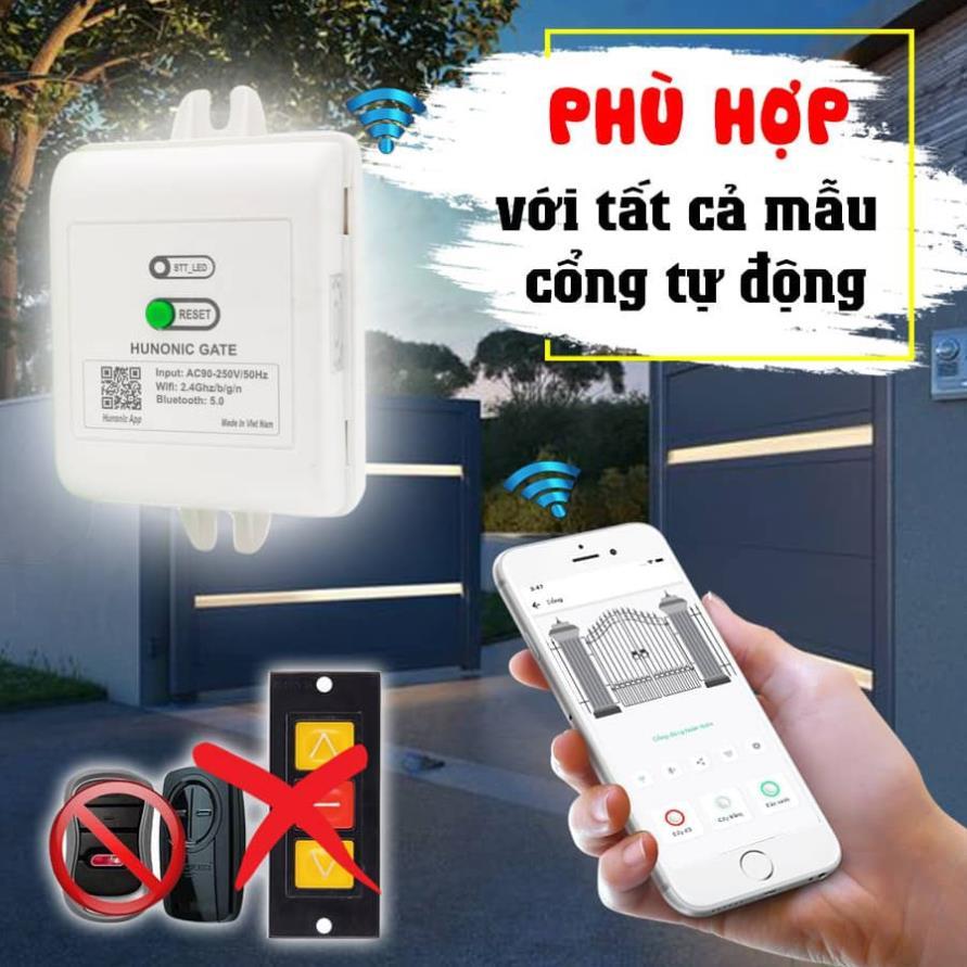 Bộ điều khiển cổng tự động Hunonic Gate| Điều khiển từ xa bằng điện thoại không cần Wifi| Hàng Việt Nam-Hàng chính hãng