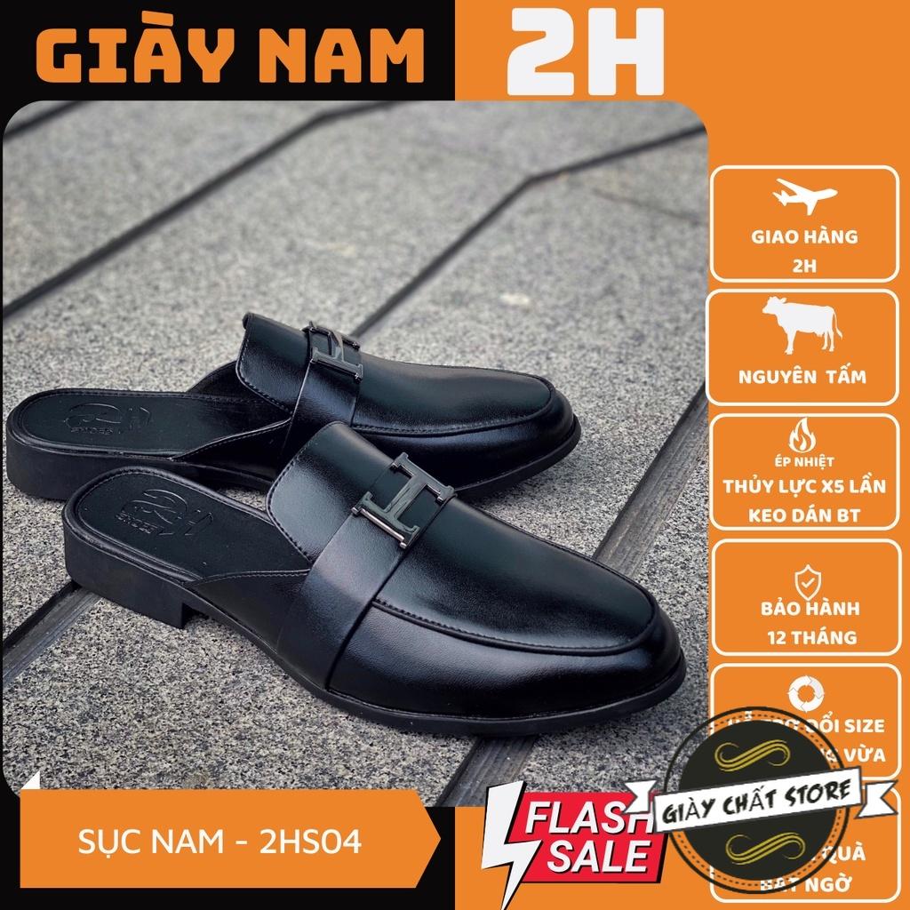 Giày sục nam da Pu nguyên tấm bảo hành 1 năm 2H – S04