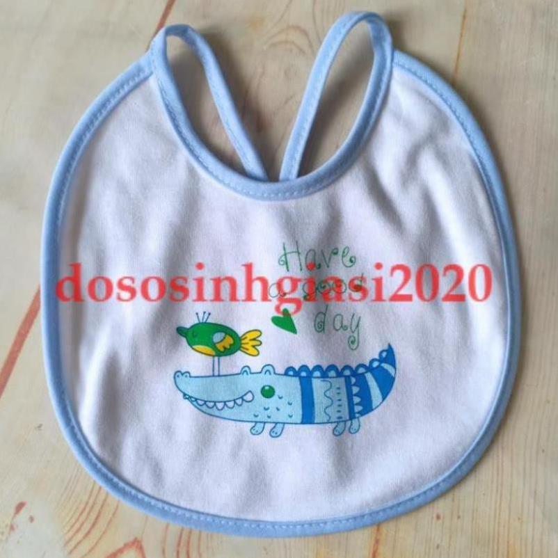 Yếm cho bé-Set 5 yếm cột dây vải cotton cho bé sơ sinh