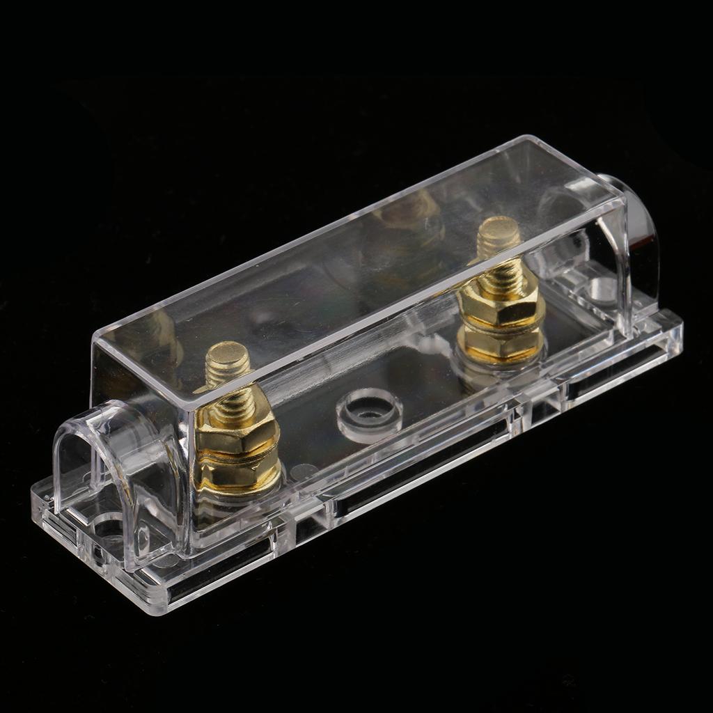 ANL Fuseholder Fuse holder 0 2 4 Gauge Car Audio Gold Inline Clear Box