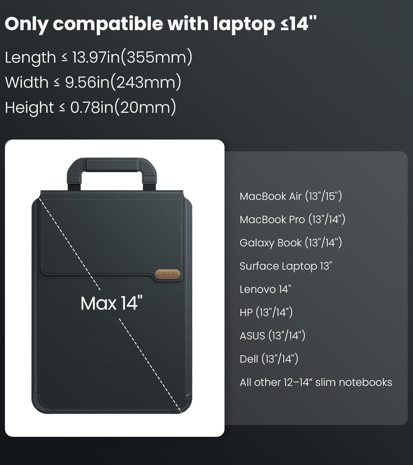 Bao da Nillkin Versatile Pro có giá đỡ và tấm lót chuột cho Laptop 14inch 16inch Macbook Air Pro/Surface/HP/Dell - Hàng Chính Hãng