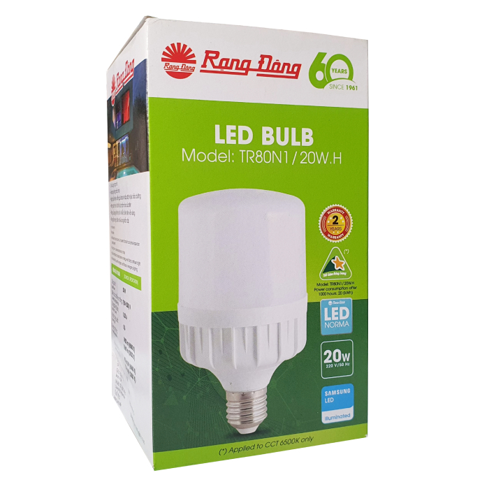 Bóng đèn LED Bulb trụ 20W 30W 50W Rạng_Đông