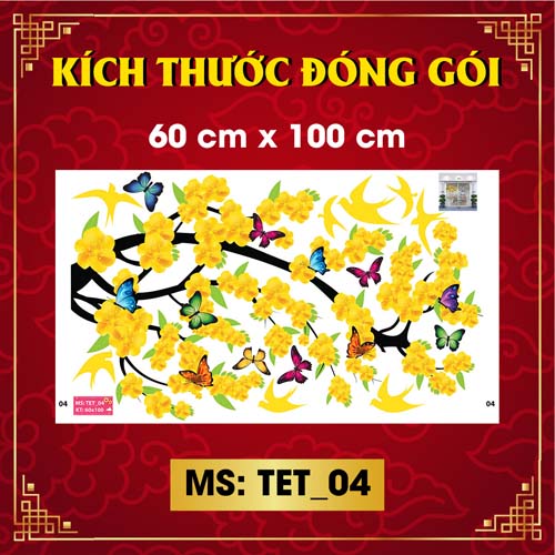 DECAL TRANG TRÍ TẾT 2021 COMBO SỐ 15