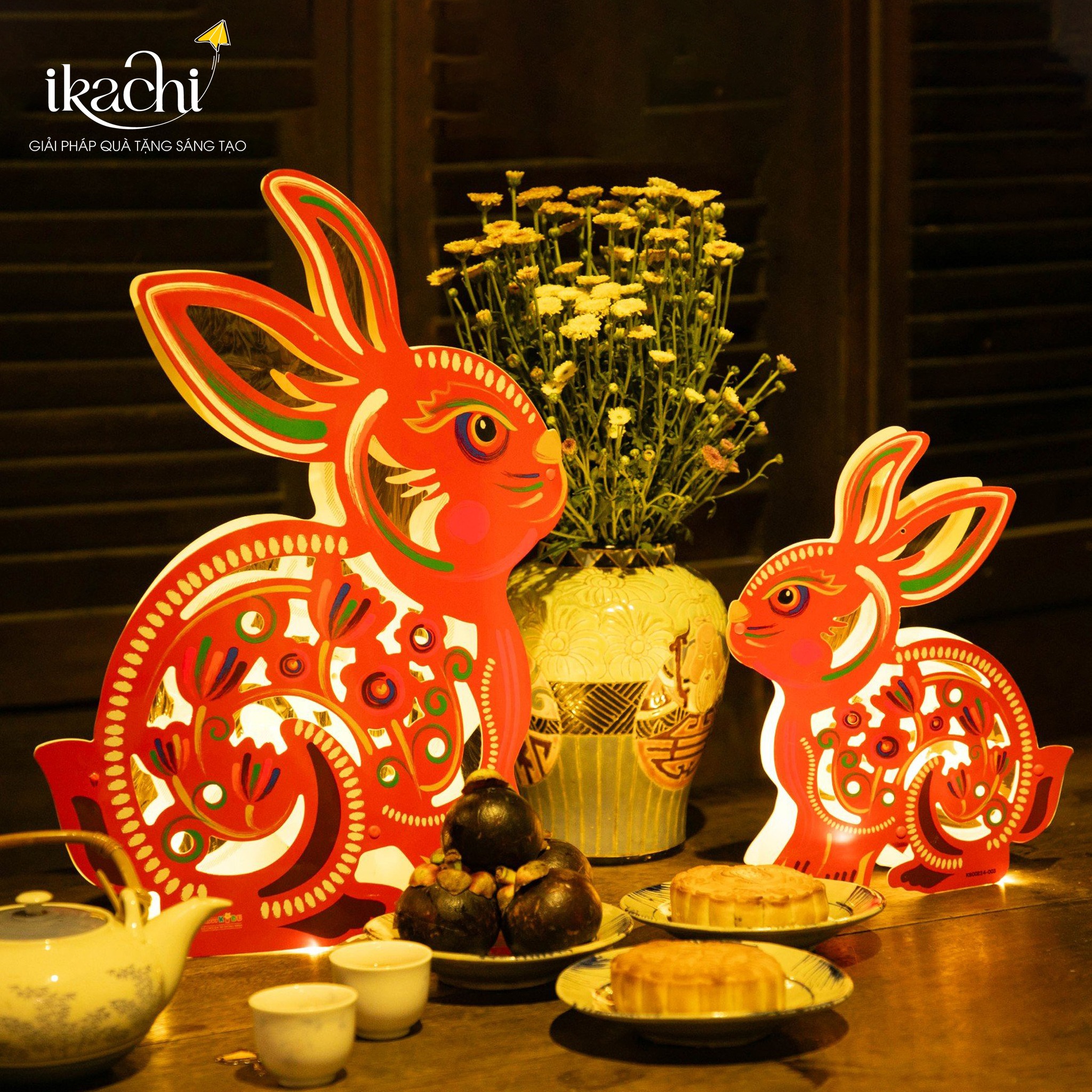 Lồng đèn Trung Thu - Lồng đèn trang trí &quot;Ký ức tuổi thơ&quot; hình Thỏ size 30cm