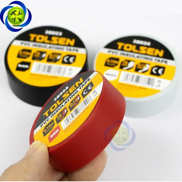 Băng keo điện đỏ Tolsen 38025 dài 9.15M dày 0.13mm bảng 19mm