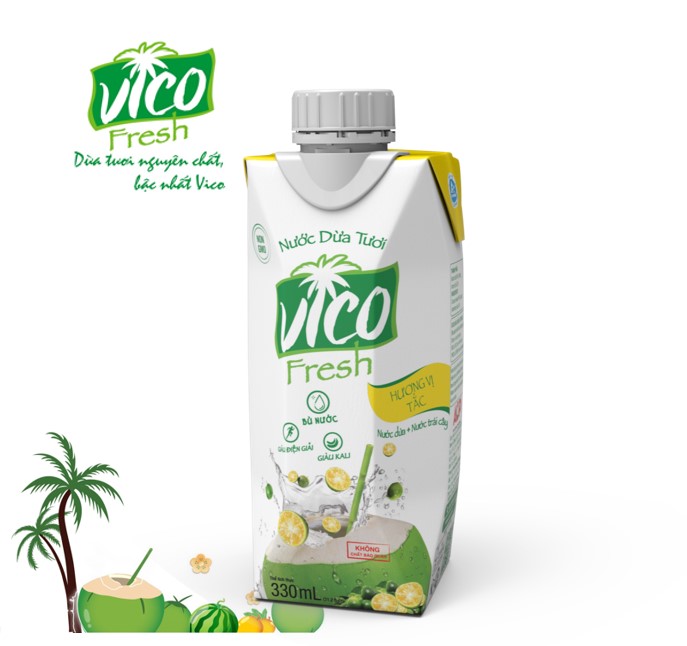 1 HỘP DỪA TẮC VICO FRESH 330ML
