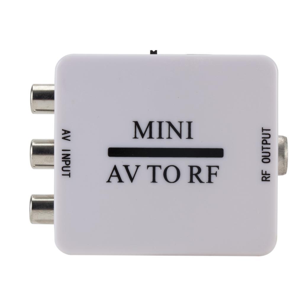 Portable 2 Pcs AV to RF Converter Box TV Station-selector 67.25Mhz 61.25Mhz