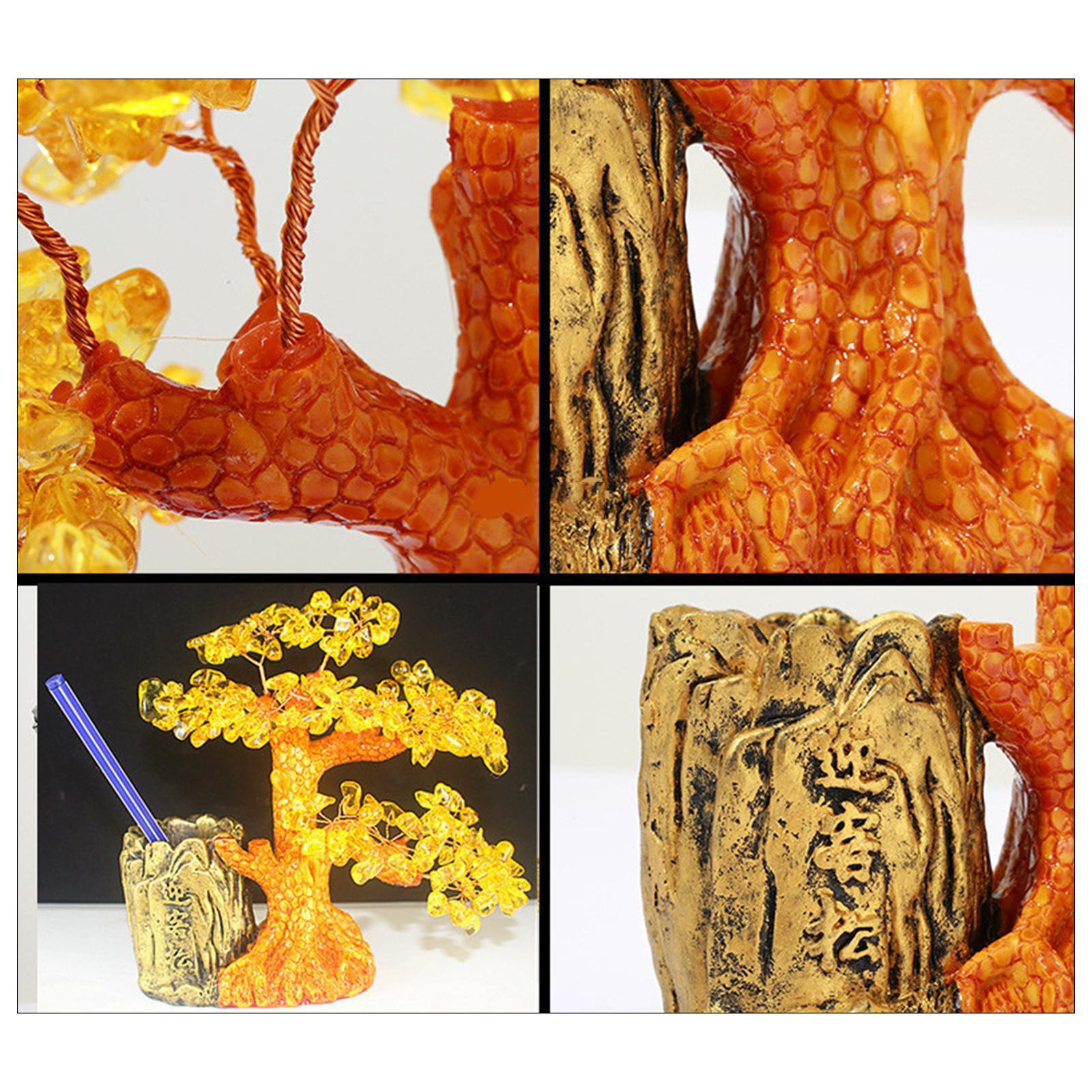 Lucky Money Tree Pen Holder Ornament Statue Crafts for Table Decor