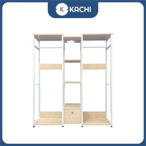 Tủ kệ đựng đồ và treo quần áo 3 ngăn Kachi MK262 120x140x30cm - Hàng chính hãng