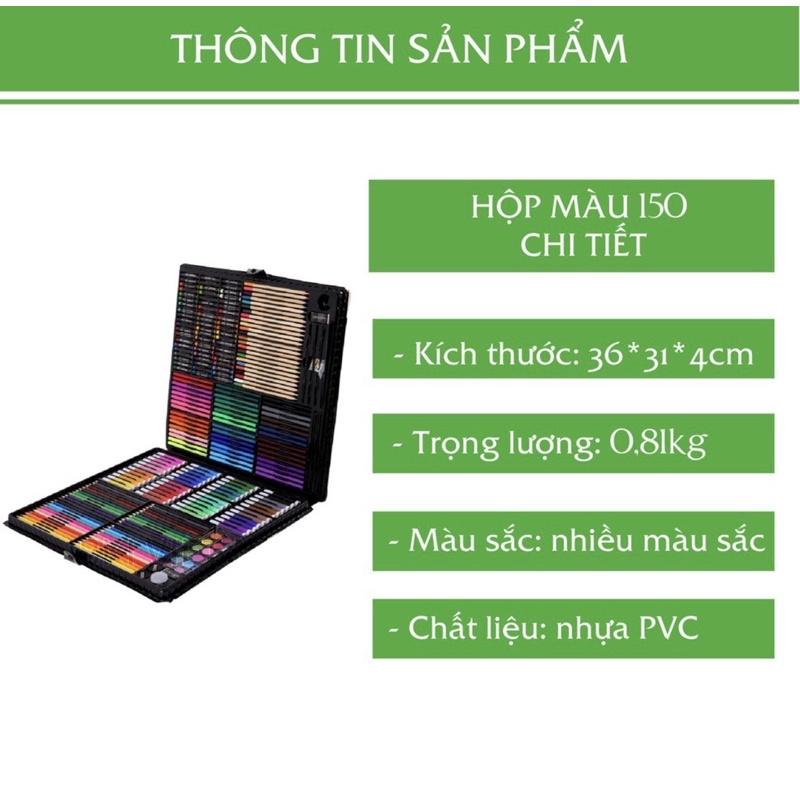 Hộp màu 150 chi tiết cho bé yêu, bộ màu đa năng học tập học vẽ cho bé