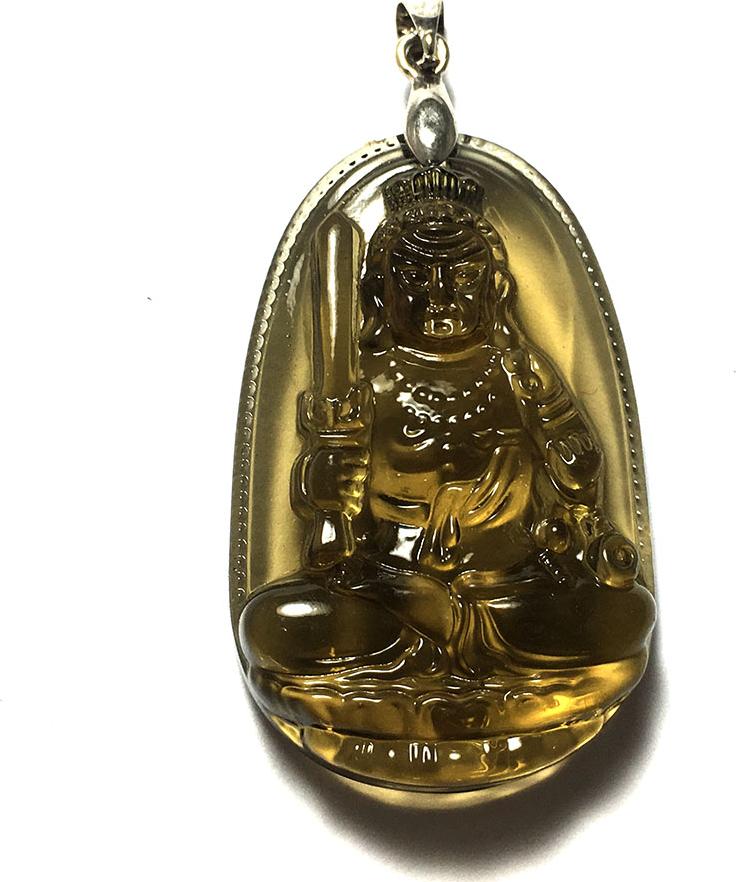 Mặt dây bản mệnh khắc ngài Bất Động Minh Vương đá mã não tự nhiên cho người tuổi Dậu Bạc QTJ - MDNA13