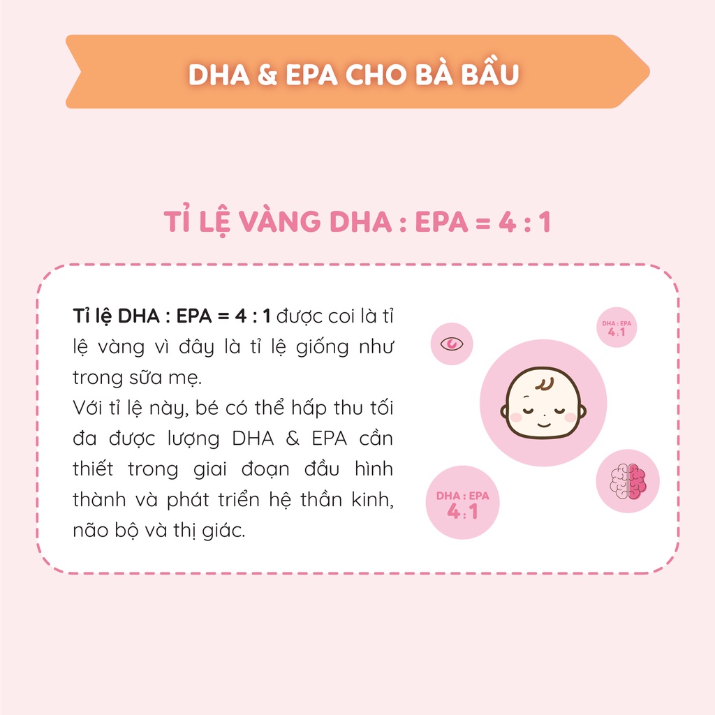 DHA, EPA, Omega 3 Cho Mẹ Bầu Hỗ Trợ Phát Triển Não Bộ Và Thị Giác Thai Nhi, Viên Nhỏ, Không Mùi, Dễ Uống, Akamama Nhật Bản