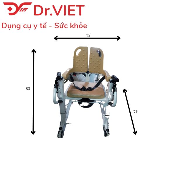 Xe di chuyển bệnh nhân Lucass D-100 Chính hãng- Hỗ trợ việc đi lại cho người bệnh, có bô vệ sinh