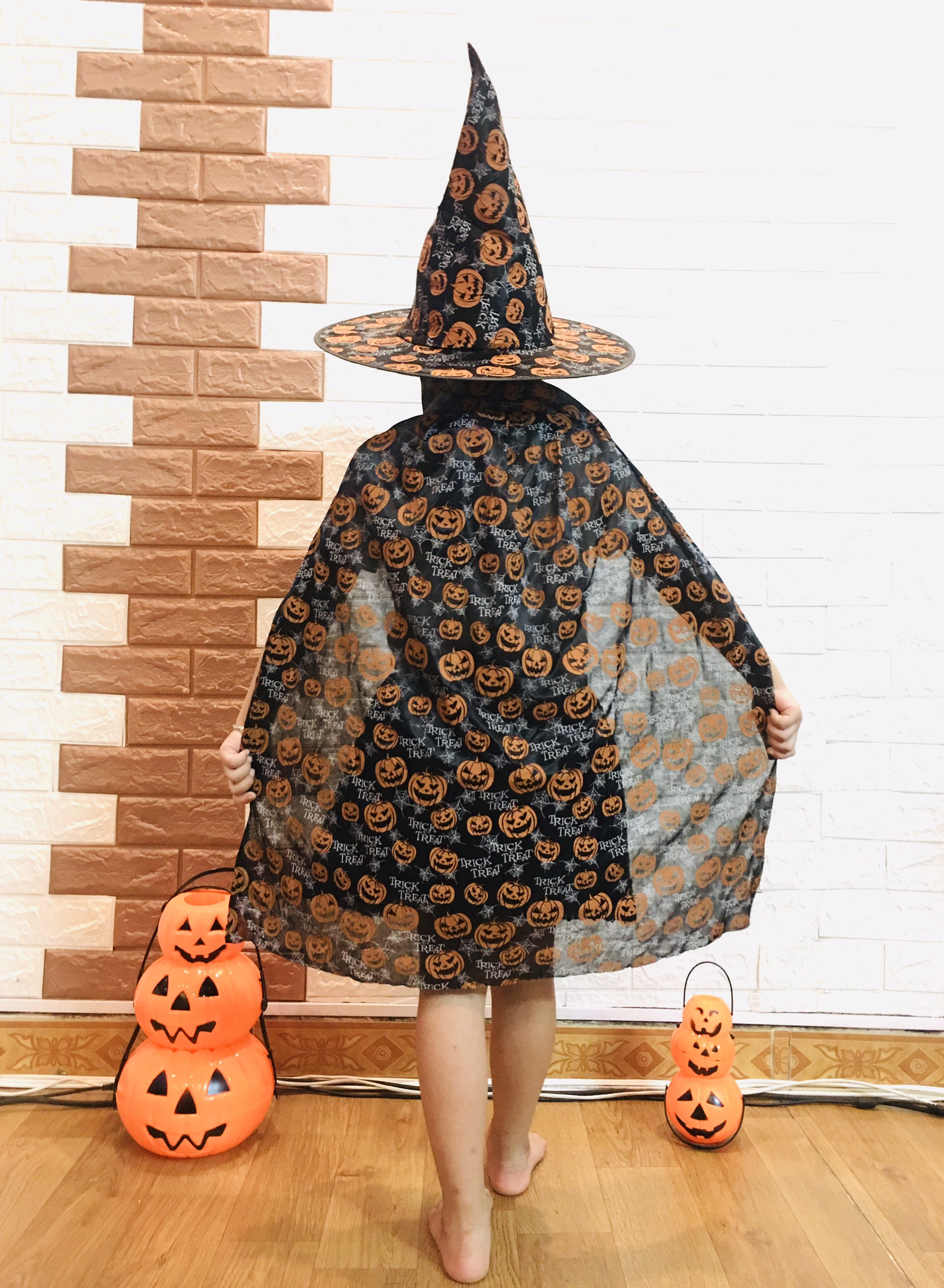 SET Áo choàng phù thuỷ kèm mũ hoá trang Halloween loại dày đẹp