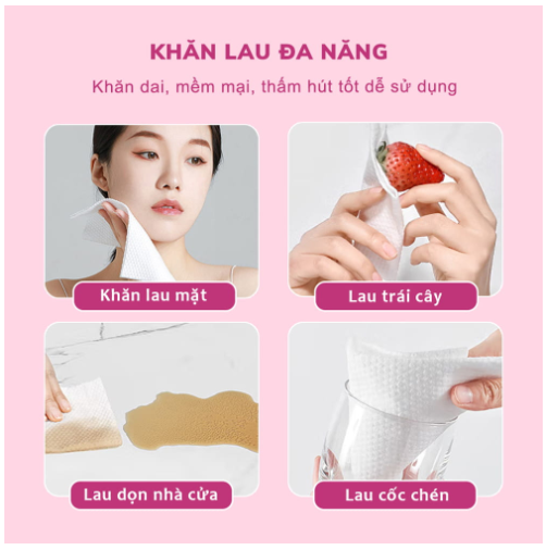 Túi 200 tờ Khăn giấy treo tường - Bịch khăn lau đa năng gấu dâu LOSTO chất mướt êm dịu an toàn cho da GD761-RutLotso