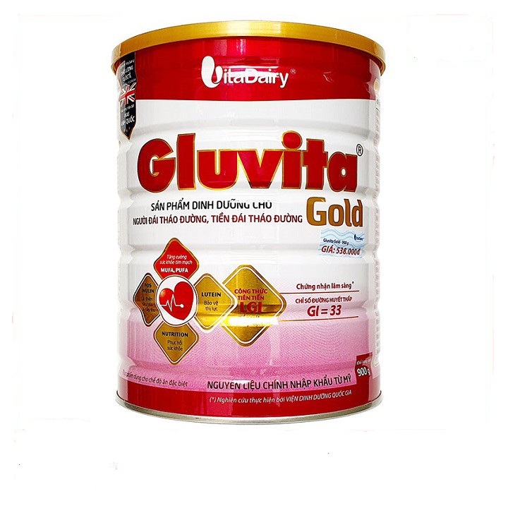 Sữa Bột Dinh Dưỡng Gluvita Gold 900g (Dành Cho Người Bệnh Tiểu Đường)