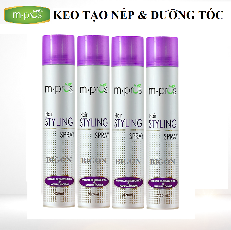 Keo Xịt Tóc Tạo Nếp Và Giữ Nếp Tóc Mềm M.PROS 420ml - Tạo Kiểu Tóc Nam Và Nữ