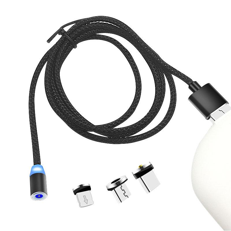 Cáp Sạc Nhanh 360 Độ Tròn Max 2.4a Có Đèn Led Báo Hiệu Cho Điện Thoại