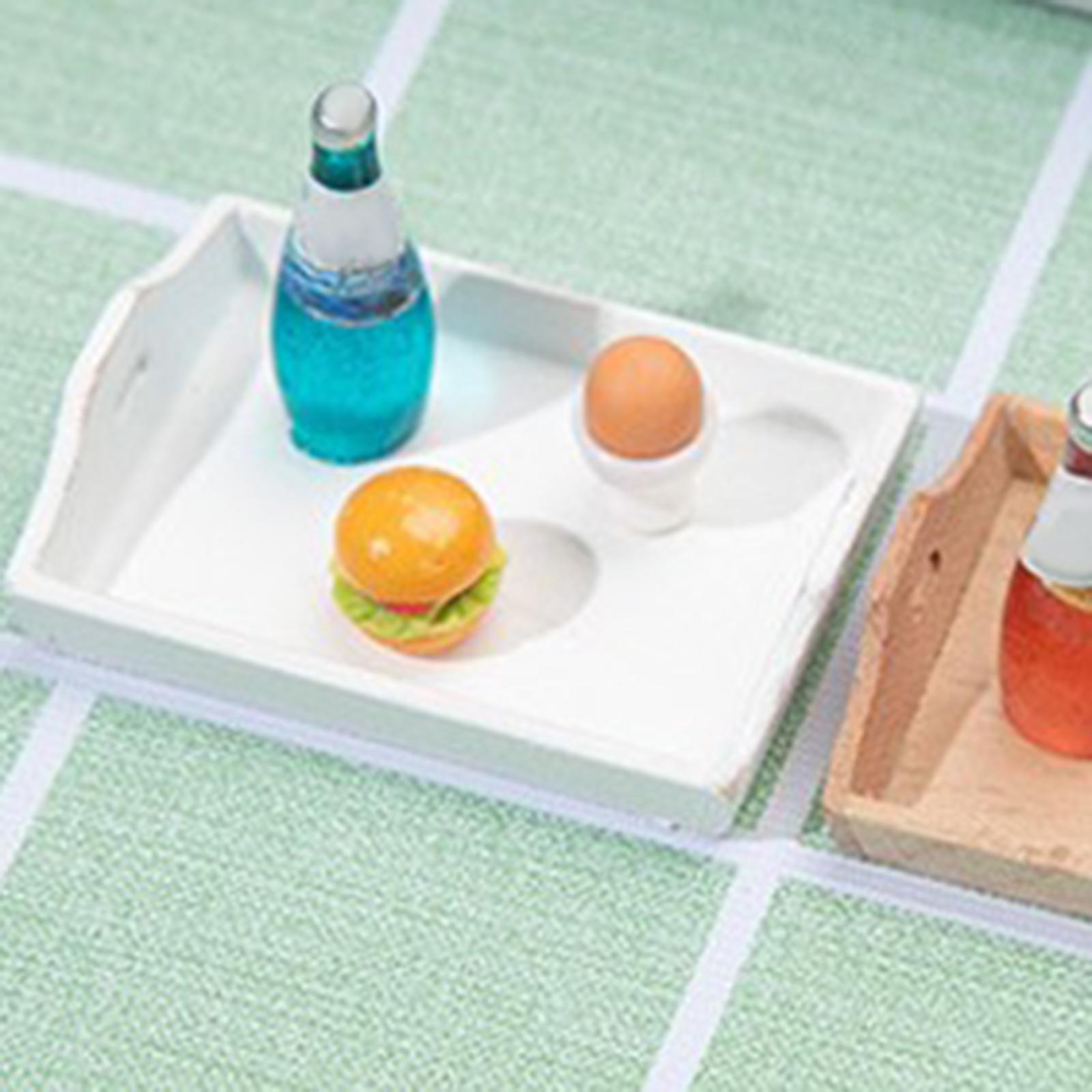 1/12 Doll House Serving Tray Miniature Cake Stand Wooden for Dolls Playsets