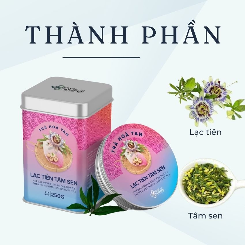 Trà Thảo Dược Lạc Tiên Tâm Sen Hygie Thanh Nhiệt Giải Độc, Giảm Căng Thẳng, Hỗ Trợ Chứng Mất Ngủ Hũ 250g