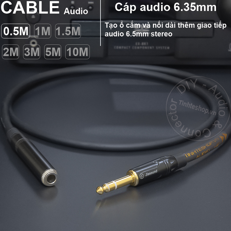Cáp 6 ly stereo nối dài 0.5 đến 5 mét - TRS 1/4 male to female audio cable