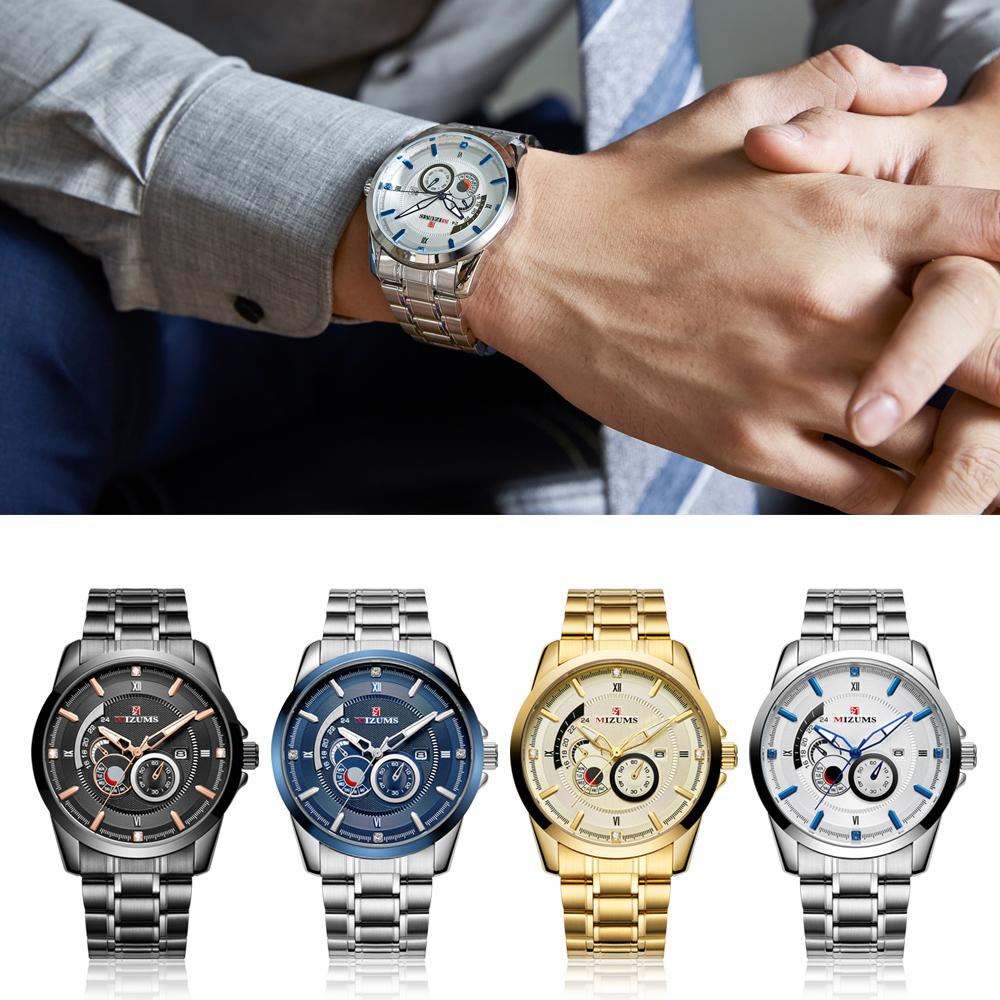 Đồng hồ đeo tay nam bằng thép không gỉ thạch anh chống thấm nước MIZUMS