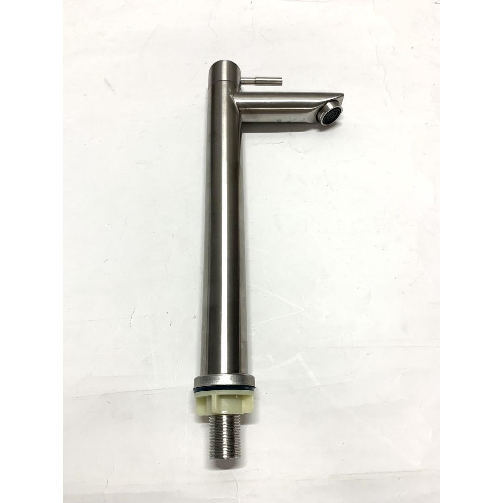 Vòi Lavabo Lạnh Thân Tròn Cao 30 cm Inox Sus 304