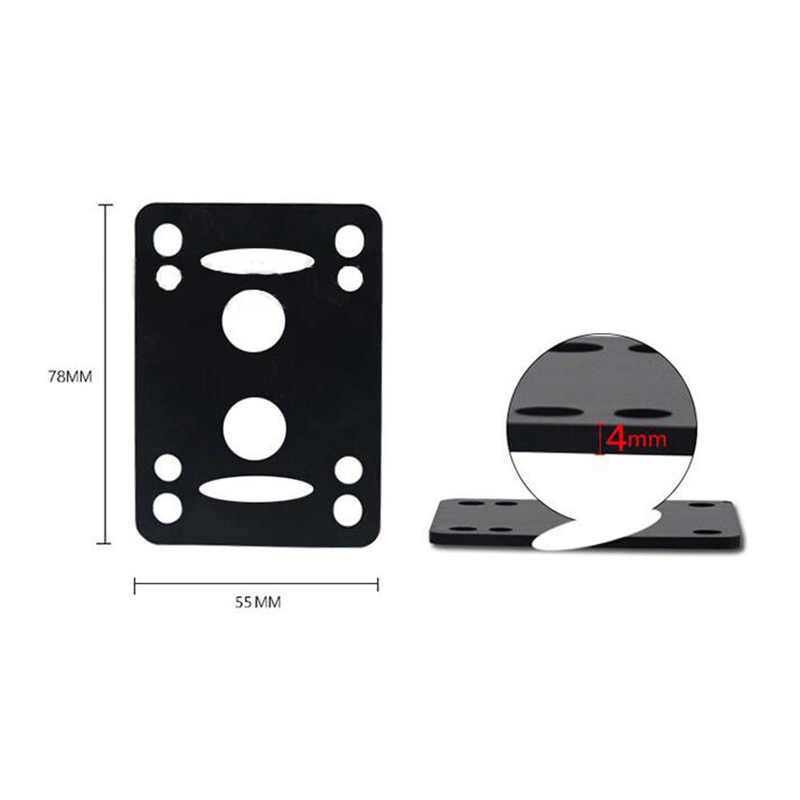 2PCS Skateboard Longboard Shock Absorbing Pads Risers Pad Cruiser Tools 4mm