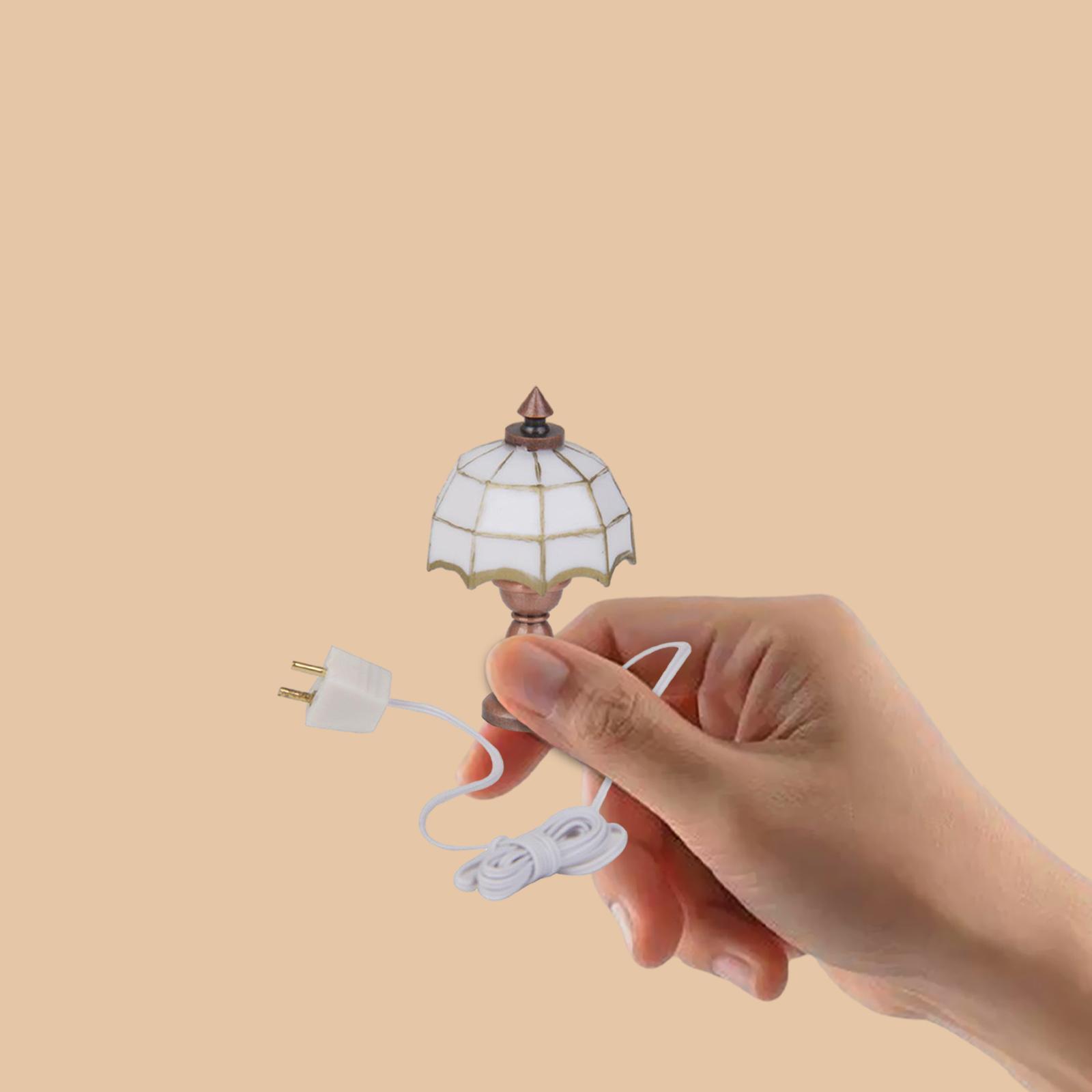 1/12 Mini Desk Lamp Model Light for Decoration Micro Landscape Fairy Garden