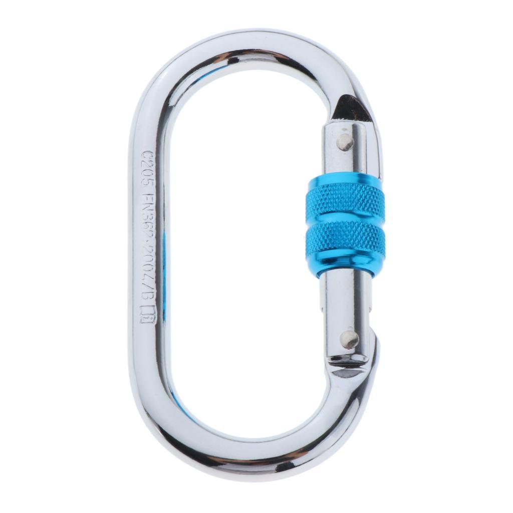 Outdoor Climbing Iron Carabiner Screw Locking O-Shape 25KN for Hiking Swing