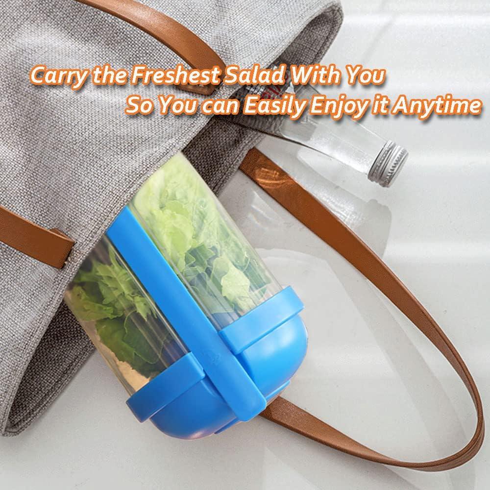 2 PCS Salad Bữa ăn Shaker Cup, Salad Shaker di động với nĩa và giá đỡ salad, hộp đựng hoàn hảo
