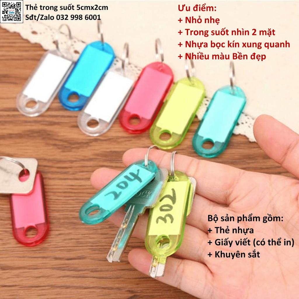Combo 10 Thẻ nhựa ghi chú treo chìa khóa, Viết hoặc in ấn tên, SĐT treo balo, vali đánh dấu vật dụng bay_muoi