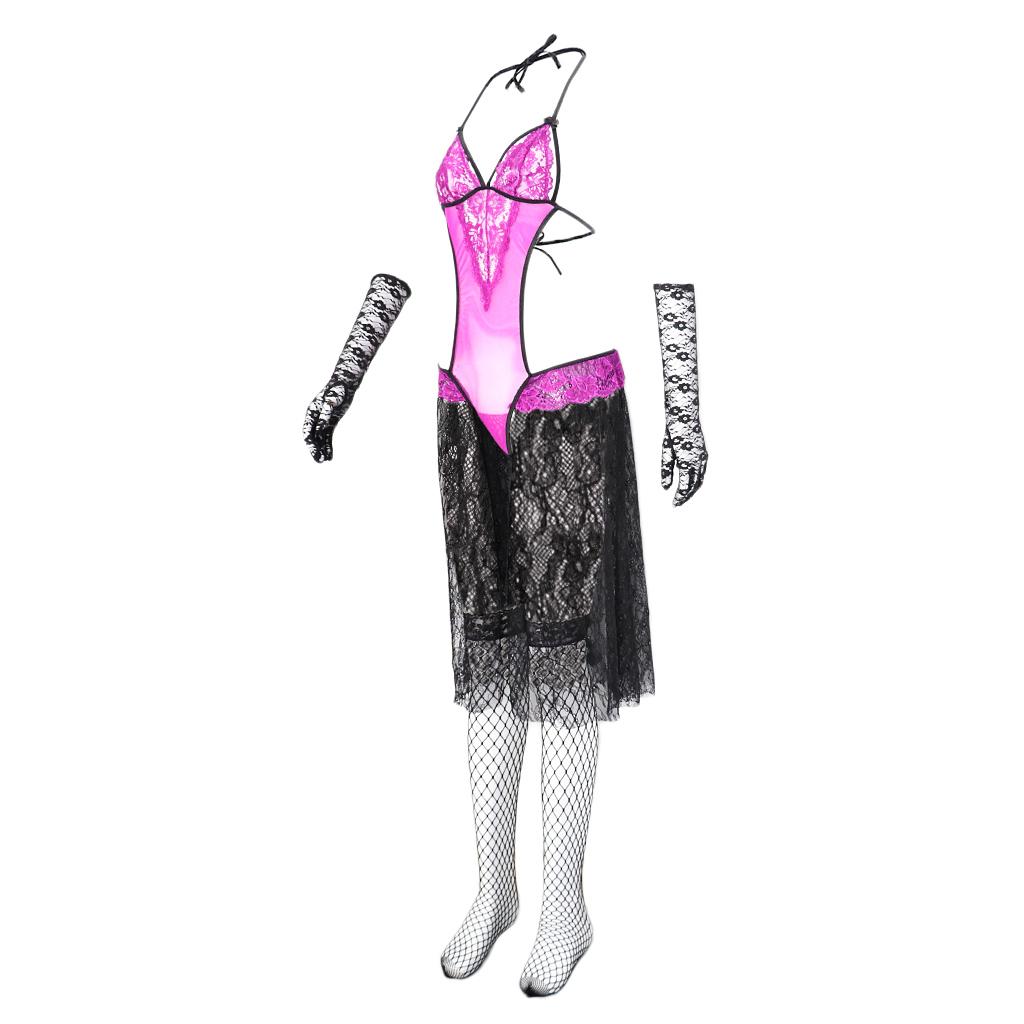 Women Maid Dress Skirt Transparent Lingerie Bodysuit Babydoll Sleepwear